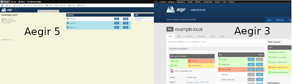 Compare aegir3 to aegir5